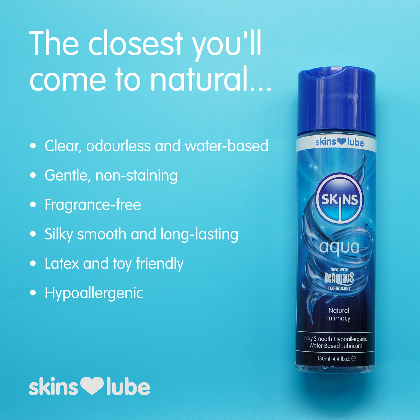 Skins Aqua Water Based Lubricant, 130 ml
