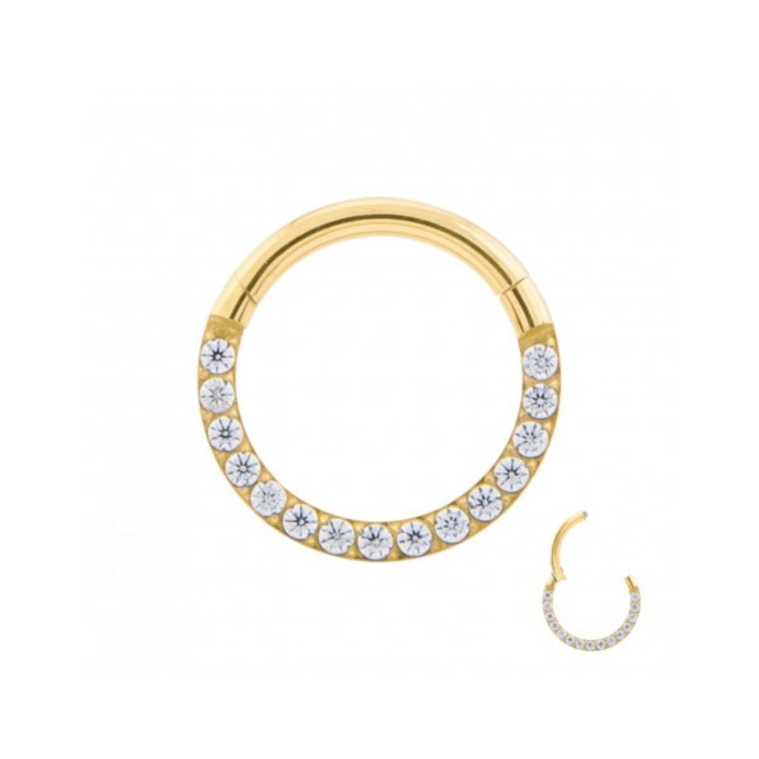 Septum and daith clicker - beautiful pattern - gold PVD