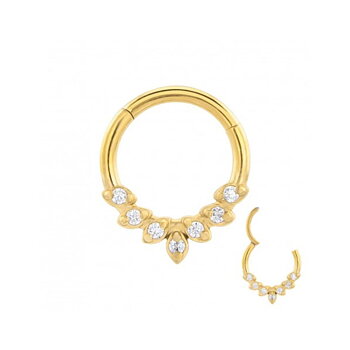 Septum and daith clicker - beautiful pattern - gold PVD