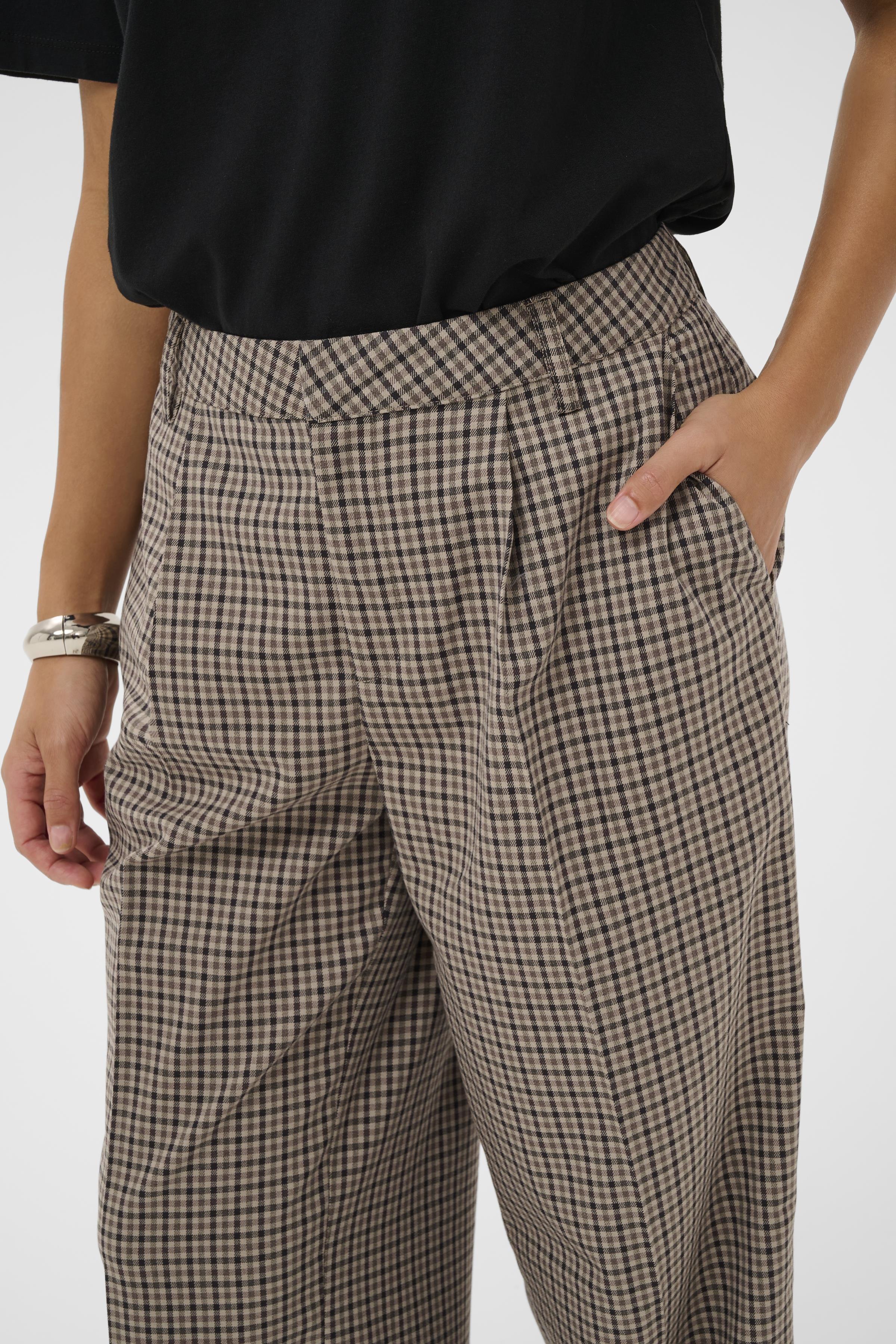 CUchecka Trousers Brown Check Rutig kostymbyxa