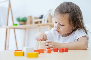 Bråkdelsklossar, gul/orange/röd