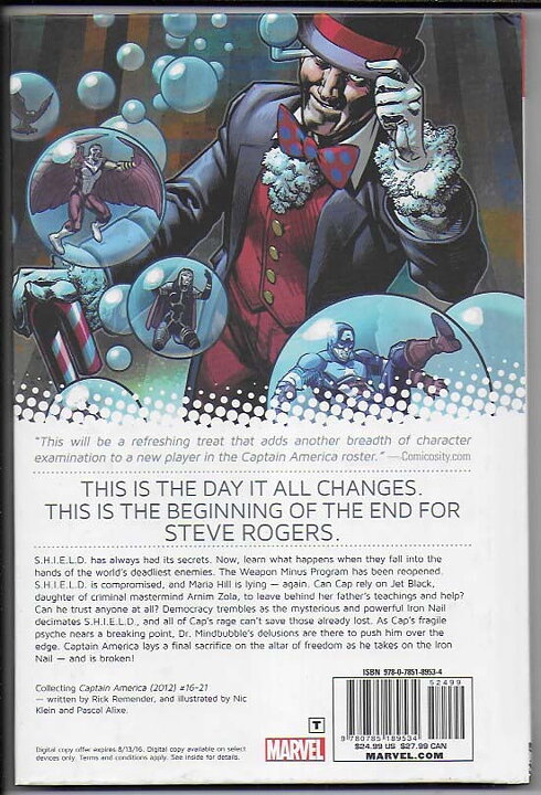 Captain America: Volume 4 - The Iron Nail HC NM Remender