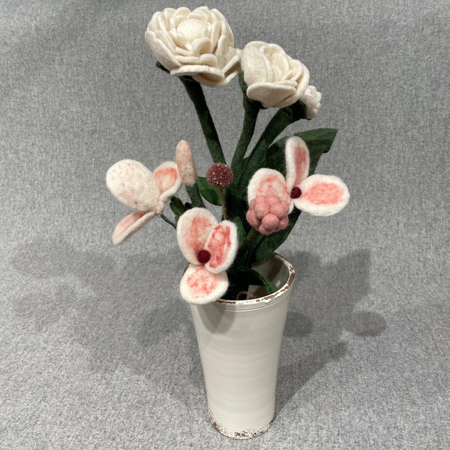 Blumenstrauß - Weiß / Rosa S