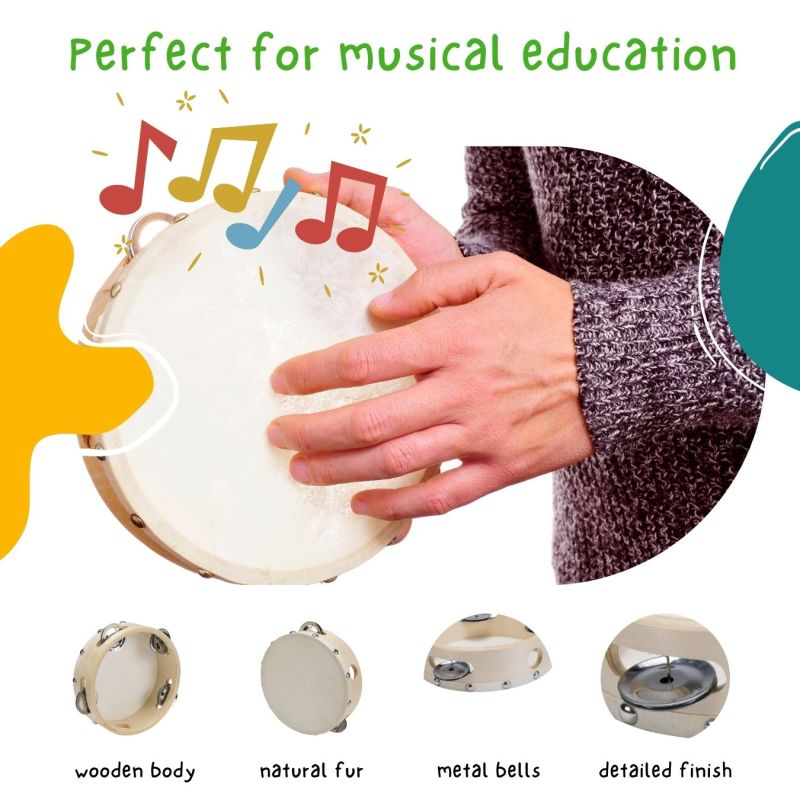 Musikinstrument  Barn Tamburin tyska GICO Spielwaren -  15 cm - 4