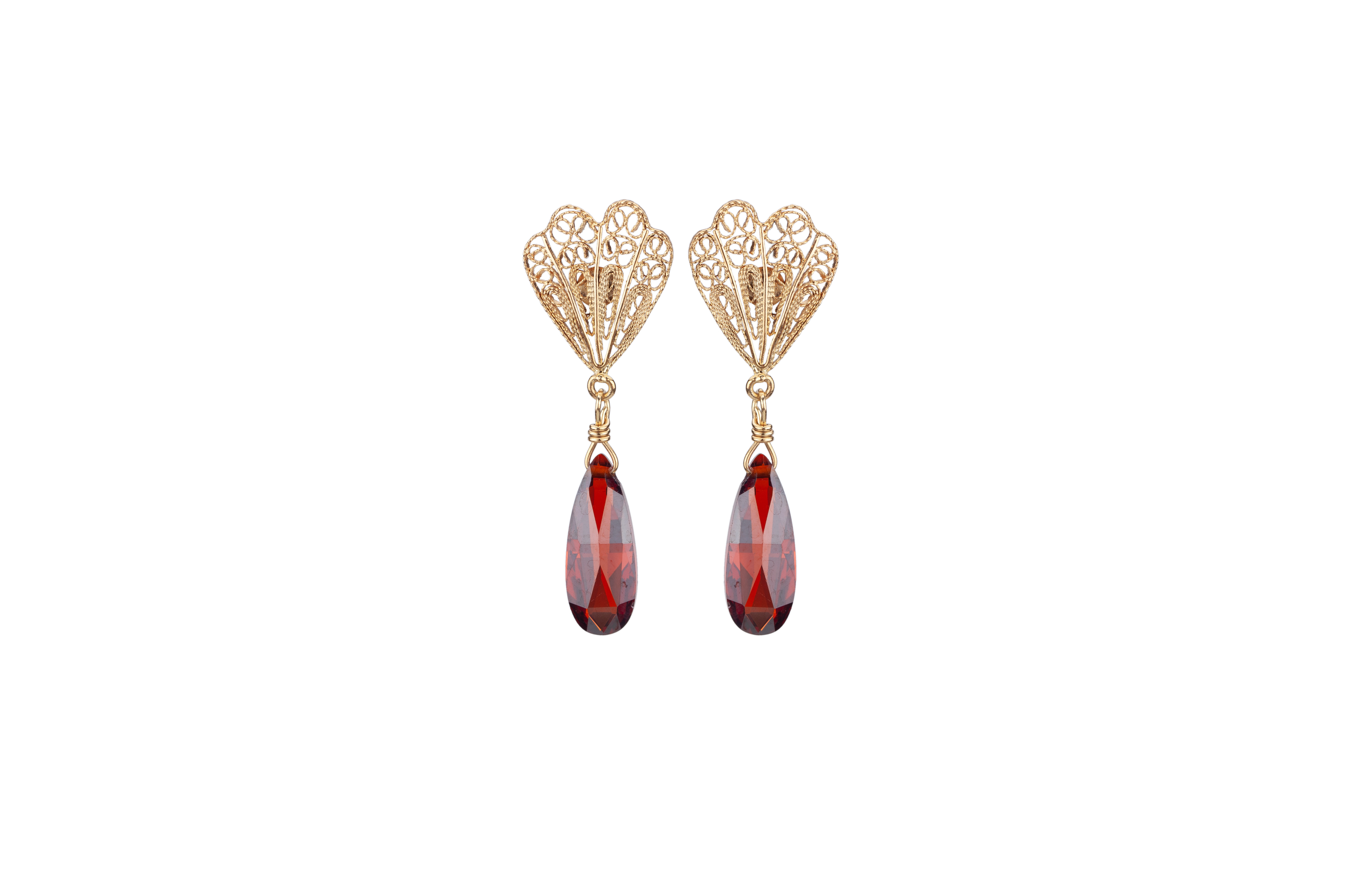 POST PANSY PETAL W. INDIAN CUT CIRCULAR ZIRCONIA DROP