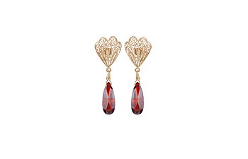 POST PANSY PETAL W. INDIAN CUT CIRCULAR ZIRCONIA DROP