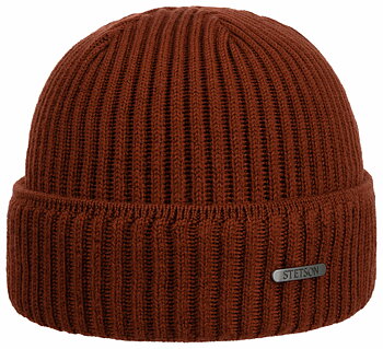 Stickad beanie Stetson,  mörk rost