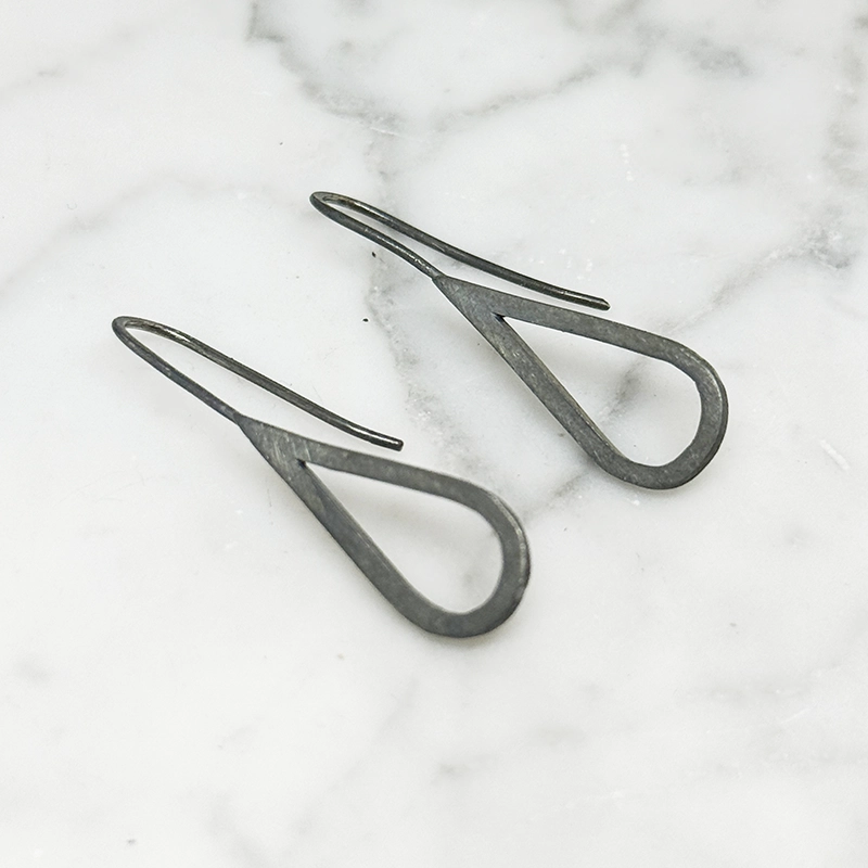 Silver earring H2O oxidised