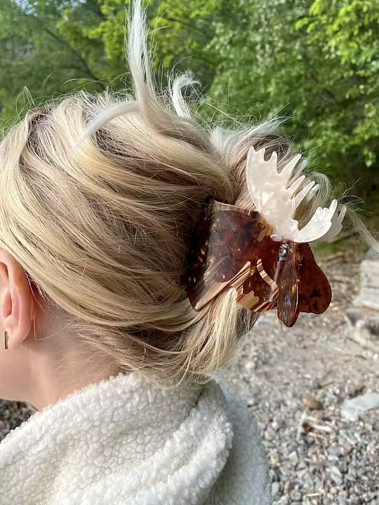 Hårklämma ÄLG i cellulosaacetat 10,5 cm - 3