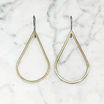 Earrings H2O polished Brass