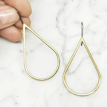 Earrings H2O polished Brass