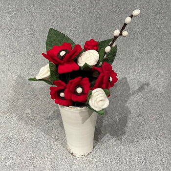 Stor Blomsterbukett - Röd Vallmo