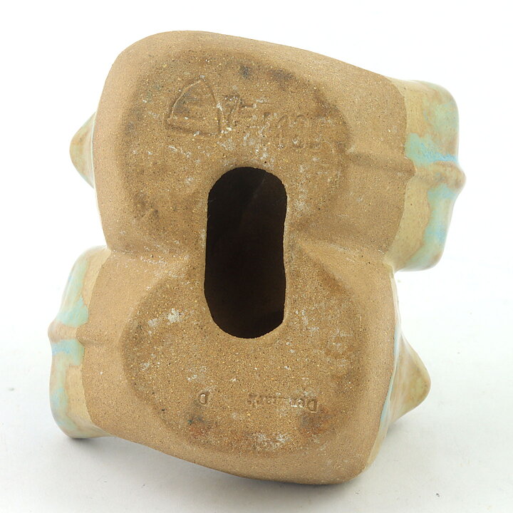 Marianne Starck (1960s) Brown/Blue Bird Couple Candleholder 8 cm
