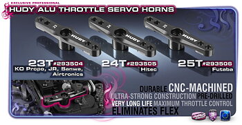 Hudy 293504 Alu Throttle Servo Horn - Ko Propo, Jr, Sanwa, Airtronics - 23T