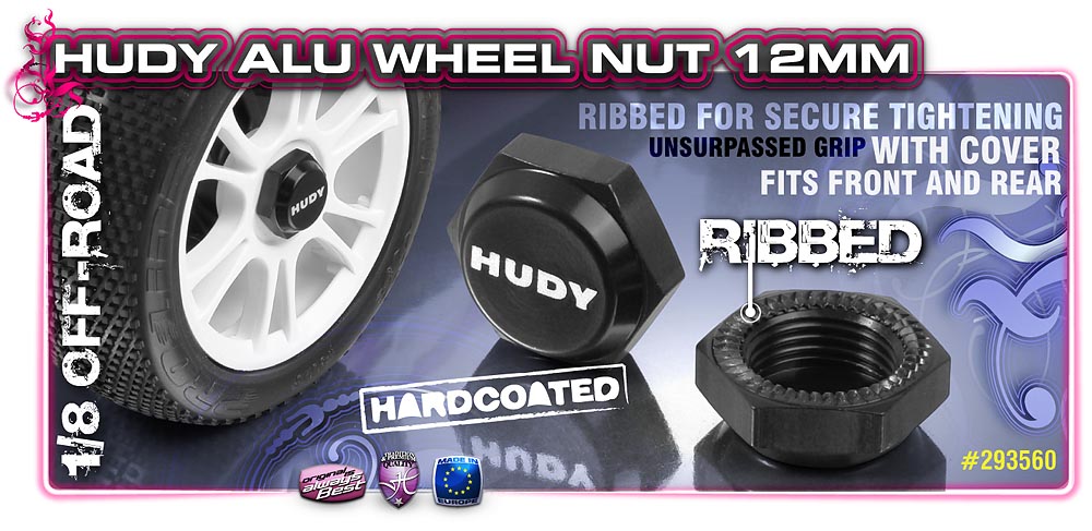 Hudy 293560 Alu Wheel Nut With Cover - Ribbed (2) - 2