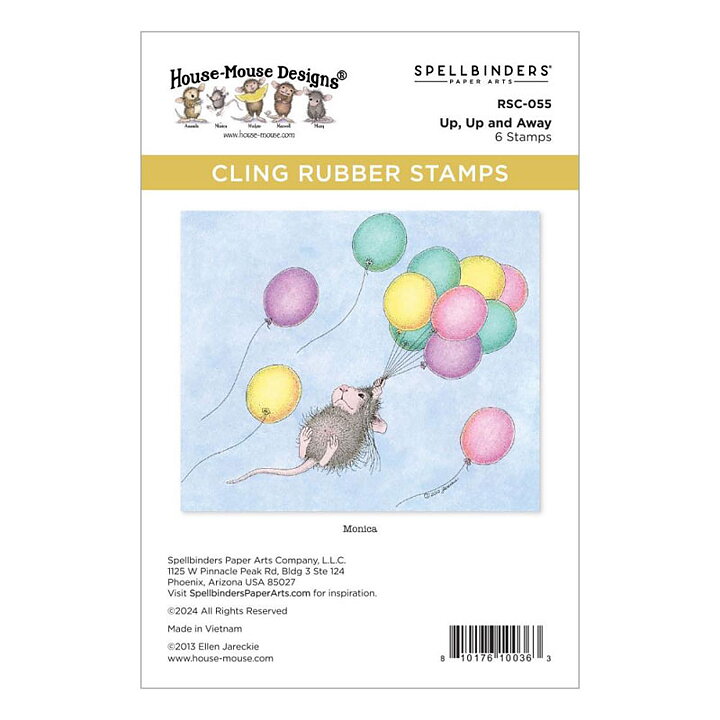 Spellbinders House Mouse Cling Rubber Stamps - Up, Up and Away