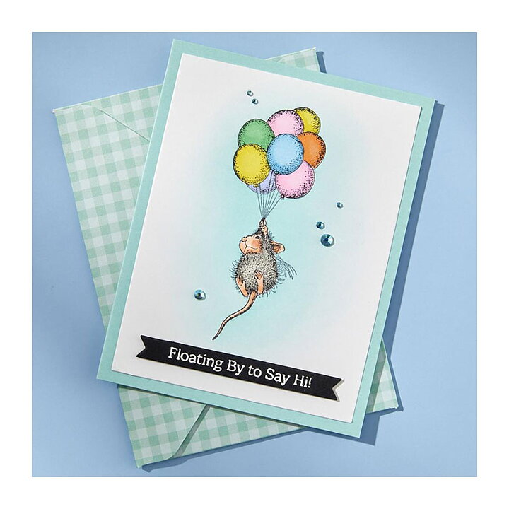 Spellbinders House Mouse Cling Rubber Stamps - Up, Up and Away