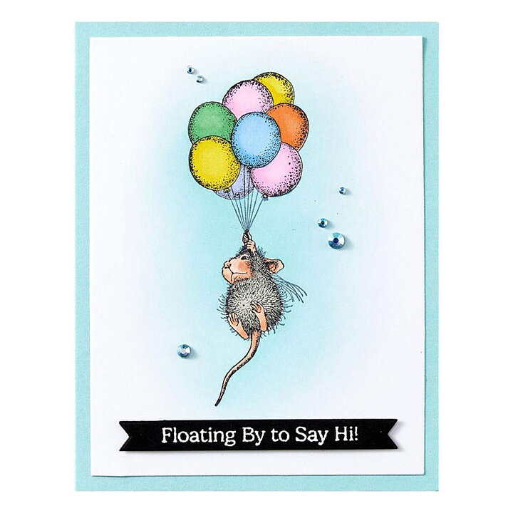 Spellbinders House Mouse Cling Rubber Stamps - Up, Up and Away