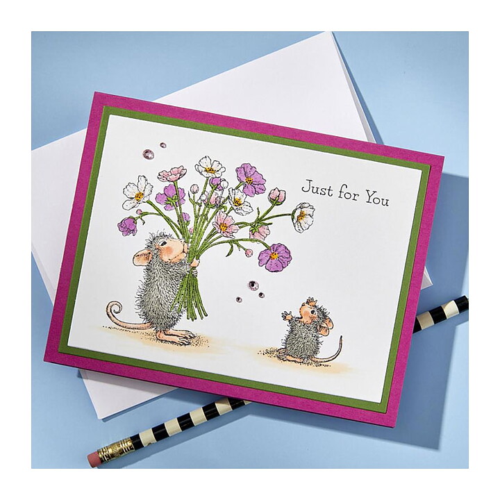Spellbinders House Mouse Cling Rubber Stamps - Rare Bloom