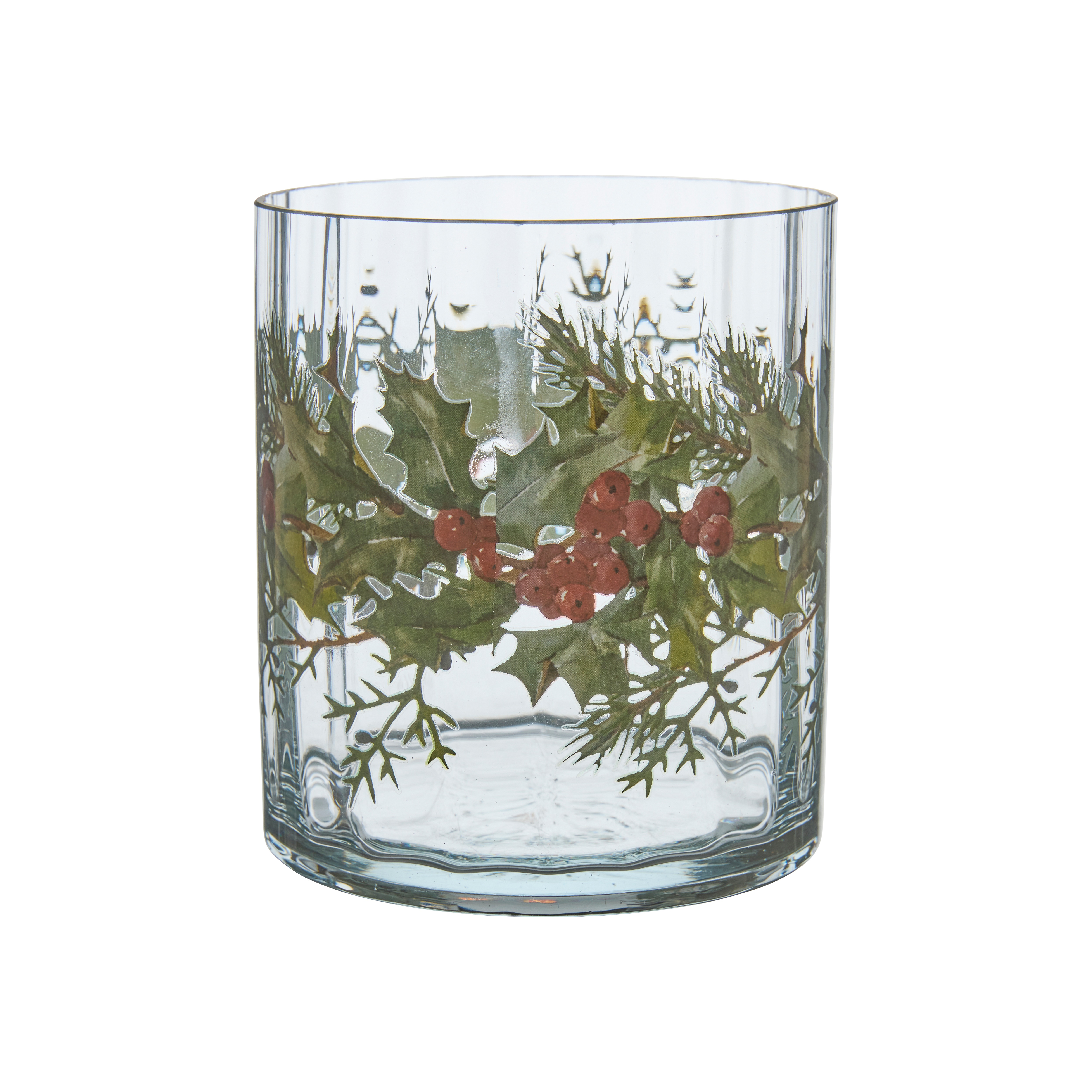 Krans - Julkrans - Ljuslykta - Ljusstake - Glas - 13x12 cm - 2