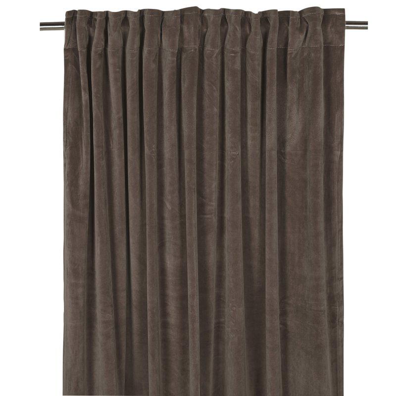 2-pack sammetsgardin-Brun