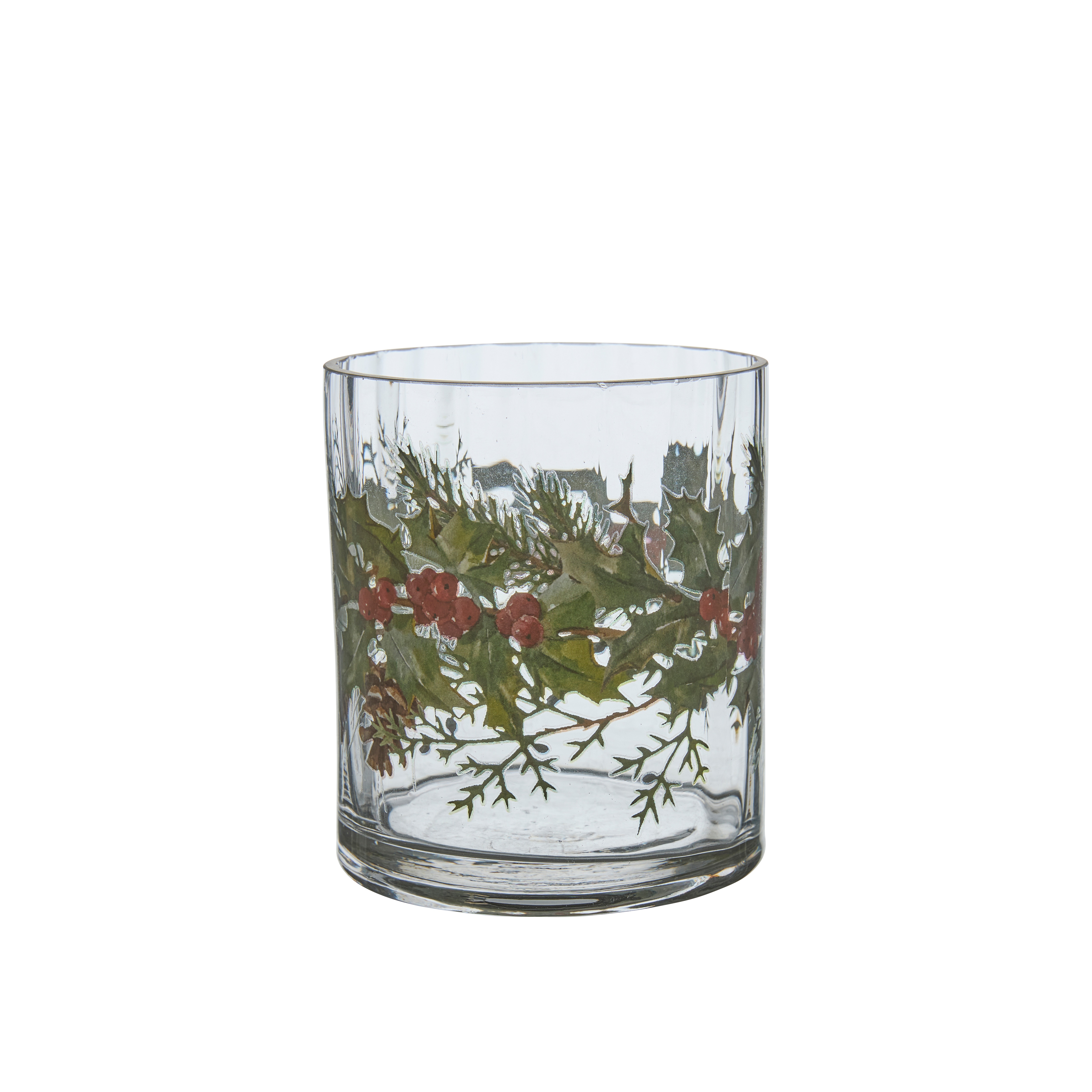 Wreath - Christmas wreath - Lantern - Candlestick - Glass - 10x9 cm - 2