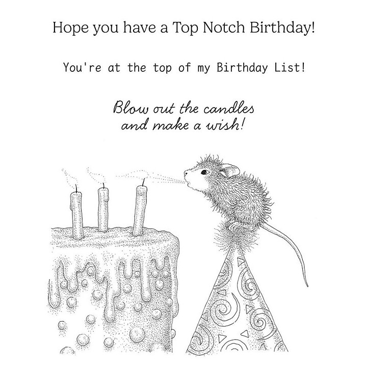 Spellbinders House Mouse Cling Rubber Stamps - Top Notch Birthday