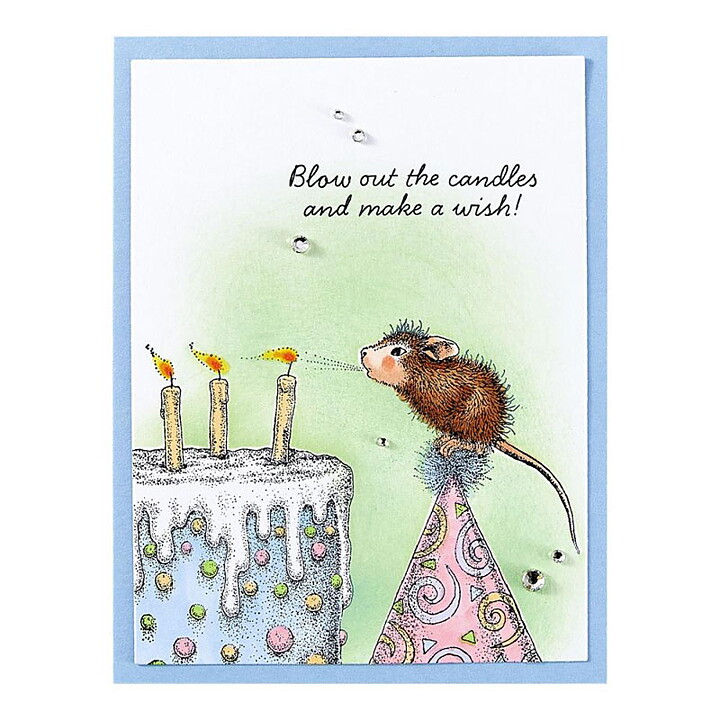 Spellbinders House Mouse Cling Rubber Stamps - Top Notch Birthday