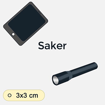 Bildstödsbilder Saker, 3x3 cm