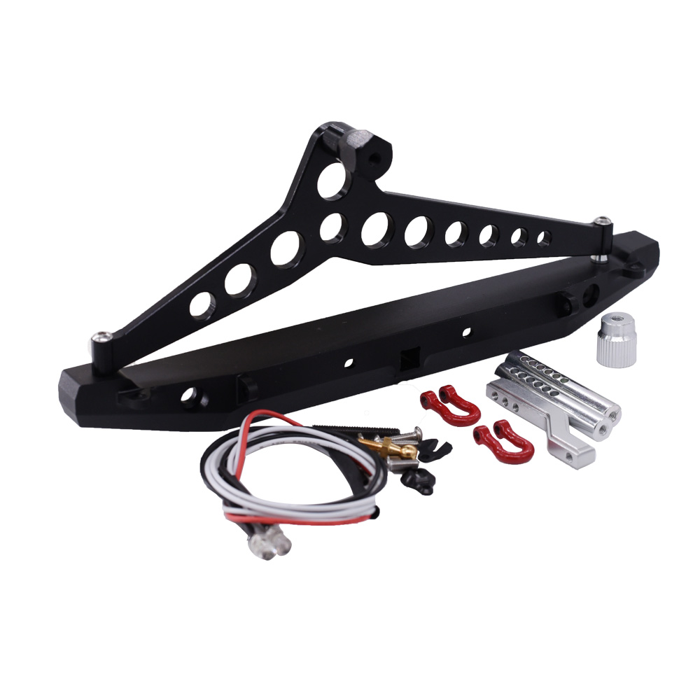Hobby Details DTUP04005 Rear Bumper with Light for TRX-4  1/10 RC Crawler Car Parts (Black)