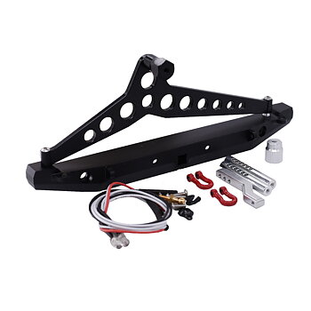 Hobby Details DTUP04005 Rear Bumper with Light for TRX-4  1/10 RC Crawler Car Parts (Black)