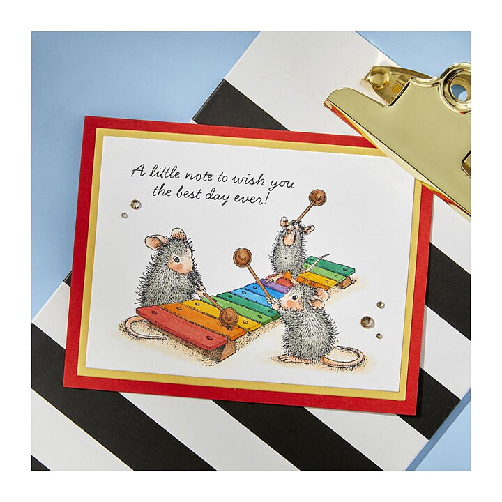 Spellbinders House Mouse Cling Rubber Stamps - Music to My Ears