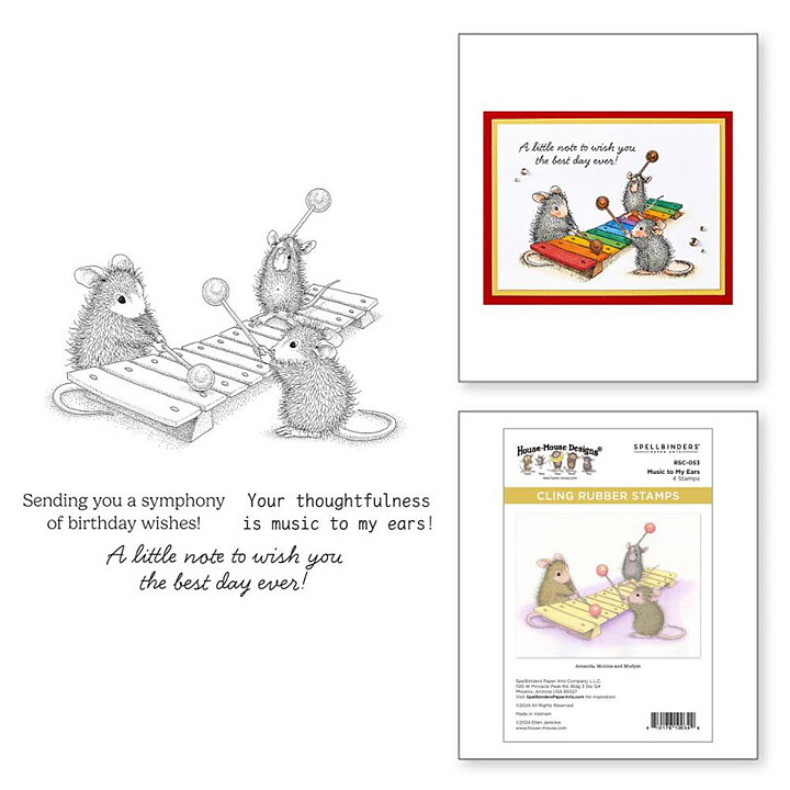 Spellbinders House Mouse Cling Rubber Stamps - Music to My Ears