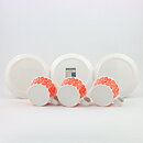 Stig Lindberg (Balett 1967) Three Plastic Cups with Red Flower Decor (2)