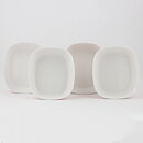 Stig Lindberg (Balett 1967) Four Plastic Bowls with Red Flower Decor 17 cm