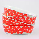 Stig Lindberg (Balett 1967) Four Plastic Bowls with Red Flower Decor 17 cm
