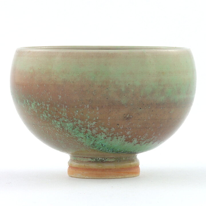 ベルント・フリーベリ  一点もの  赤茶色と青緑色のボウル  4.5cm  1968年