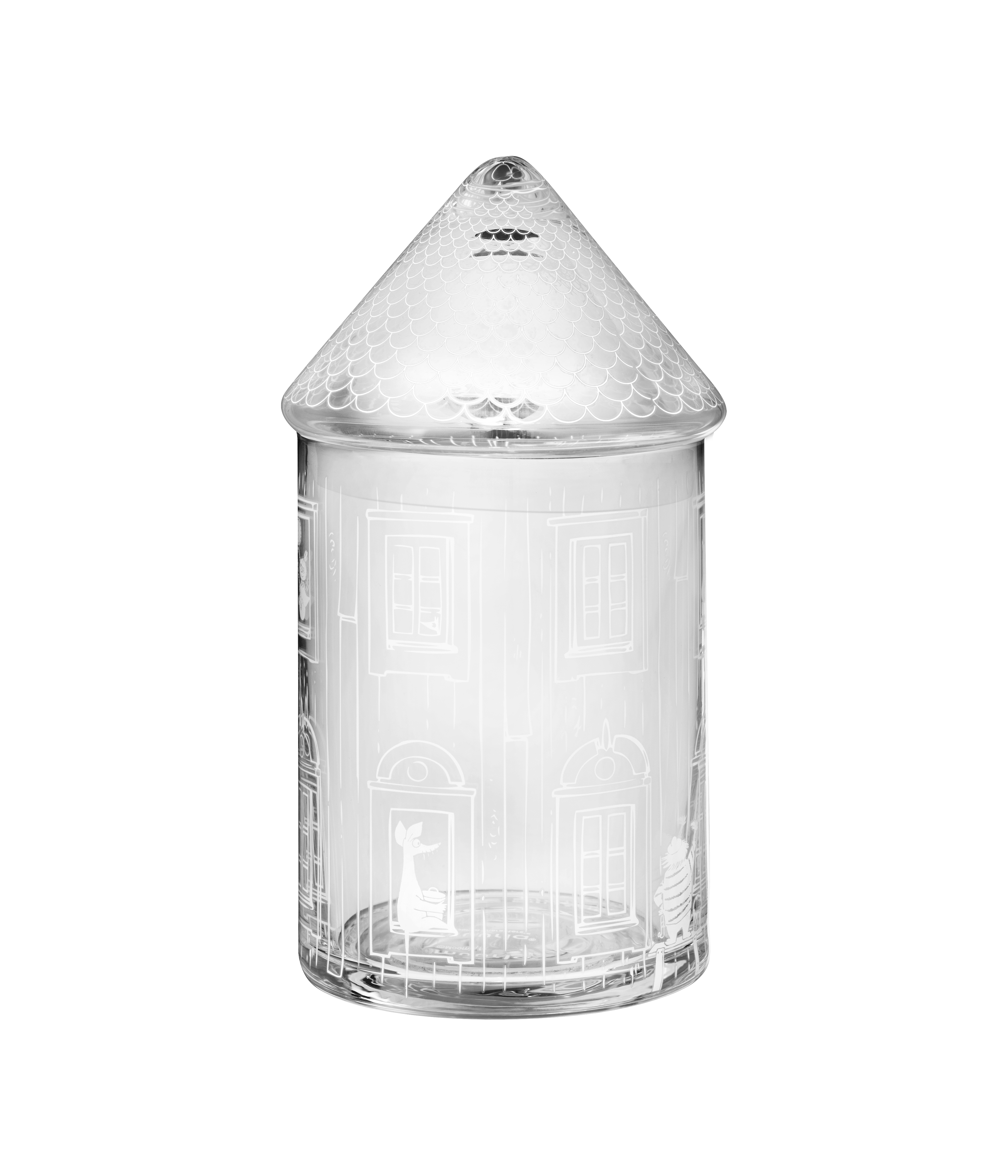Mumin glasburk MUMINHUSET 18,5 cm (fin som ljusdekoration)