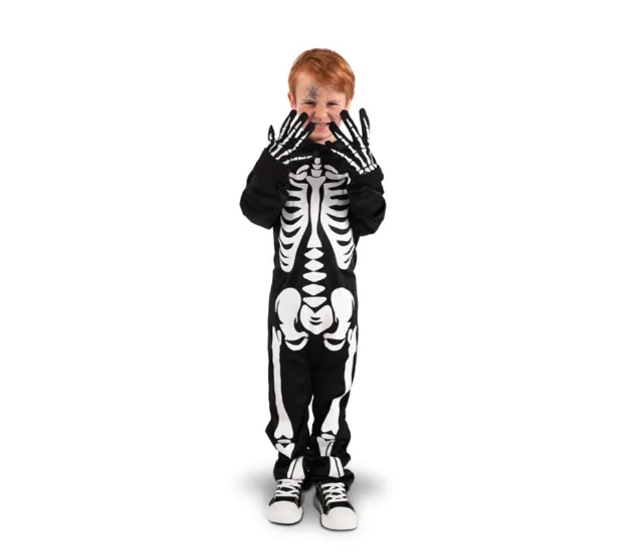 Utklädnad Halloween - Skelett & handskar