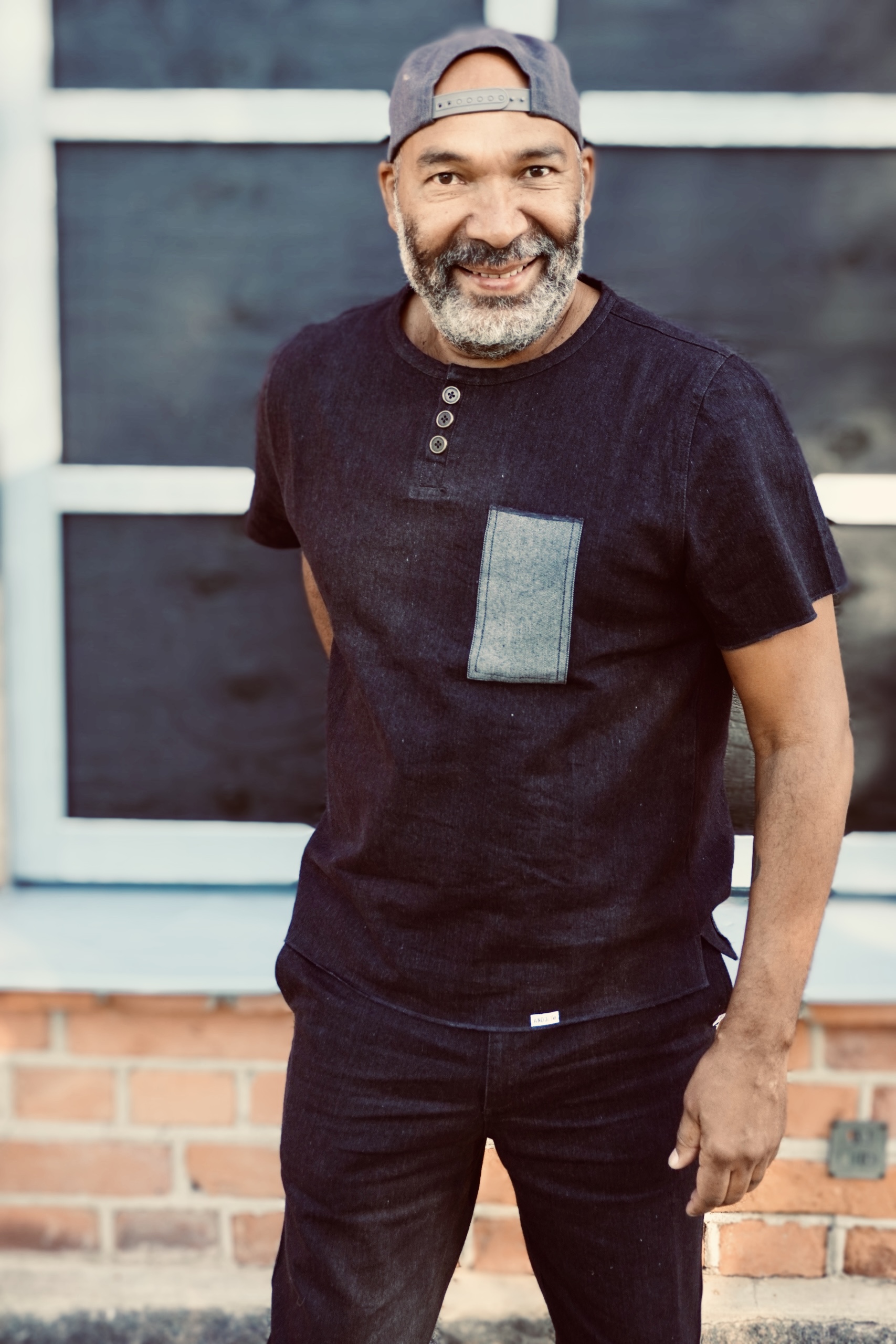 CALEB JUST DENIM CHARCOAL TOP 
