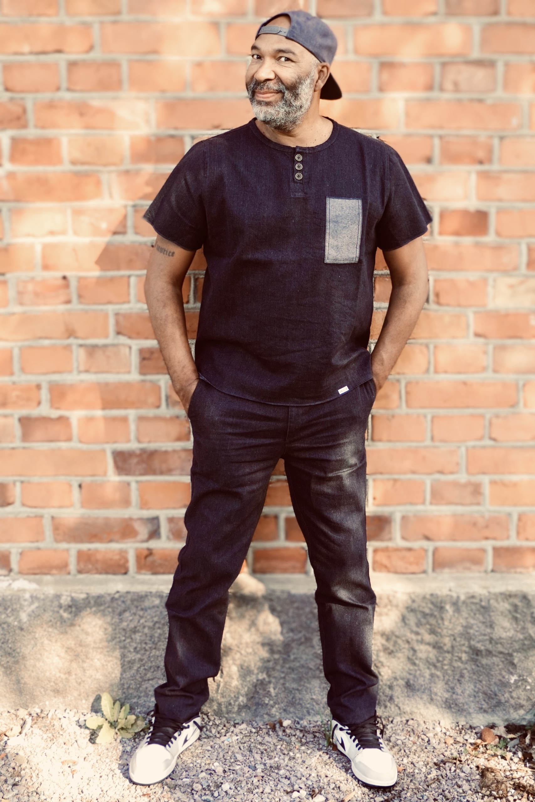 CALEB JUST DENIM CHARCOAL TOP  - 3
