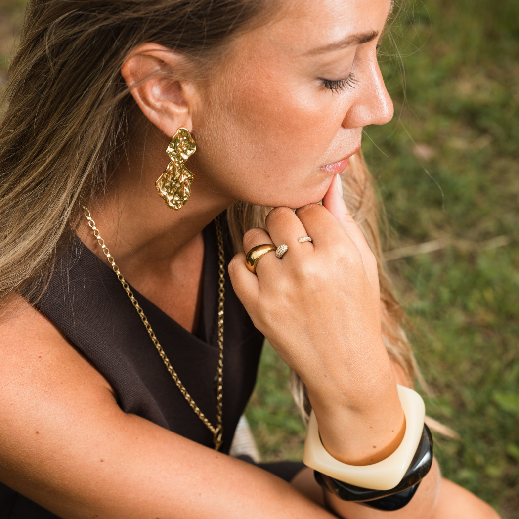 Como Large Earring Gold - By Jolima - 3