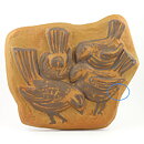 Brown Relief Wall Plaque with Bird Decor from Söholm 36 cm (1970s)