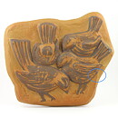 Brown Relief Wall Plaque with Bird Decor from Söholm 36 cm (1970s)