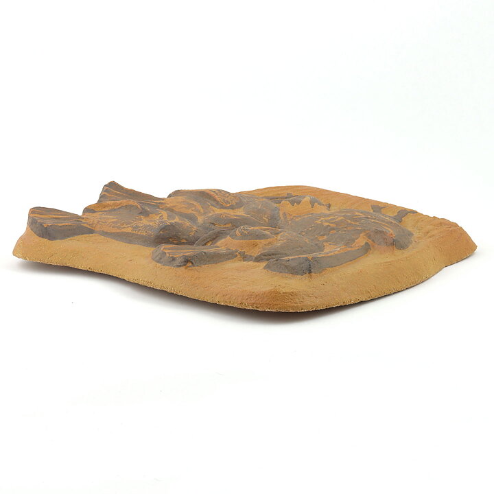 Brown Relief Wall Plaque with Bird Decor from Söholm 36 cm (1970s)