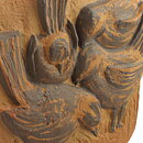Brown Relief Wall Plaque with Bird Decor from Söholm 36 cm (1970s)