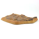 Brown Relief Wall Plaque with Bird Decor from Söholm 36 cm (1970s)
