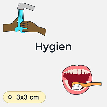 Bildstödsbilder Hygien, 3x3 cm