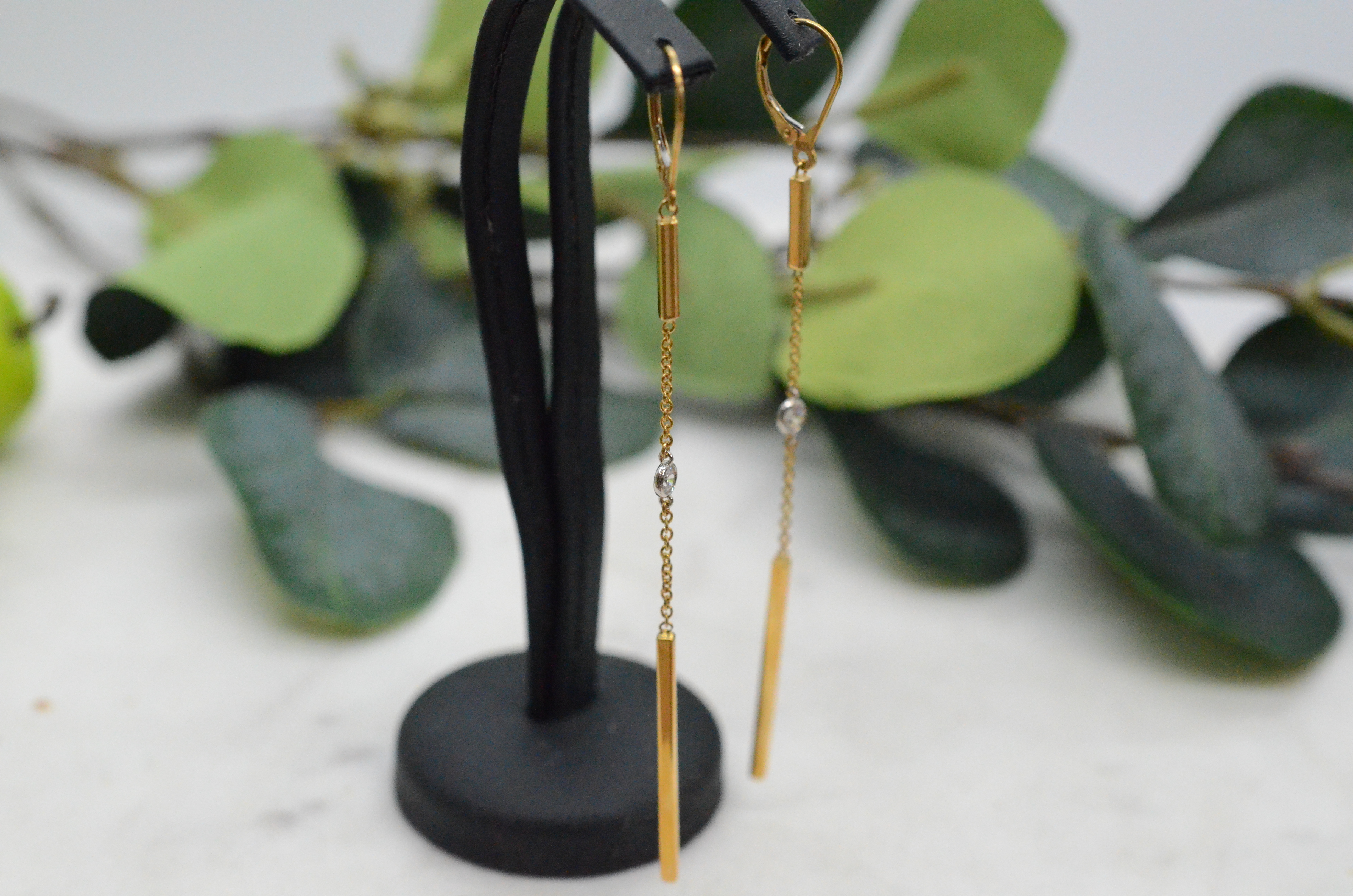 18k earrings with cz
