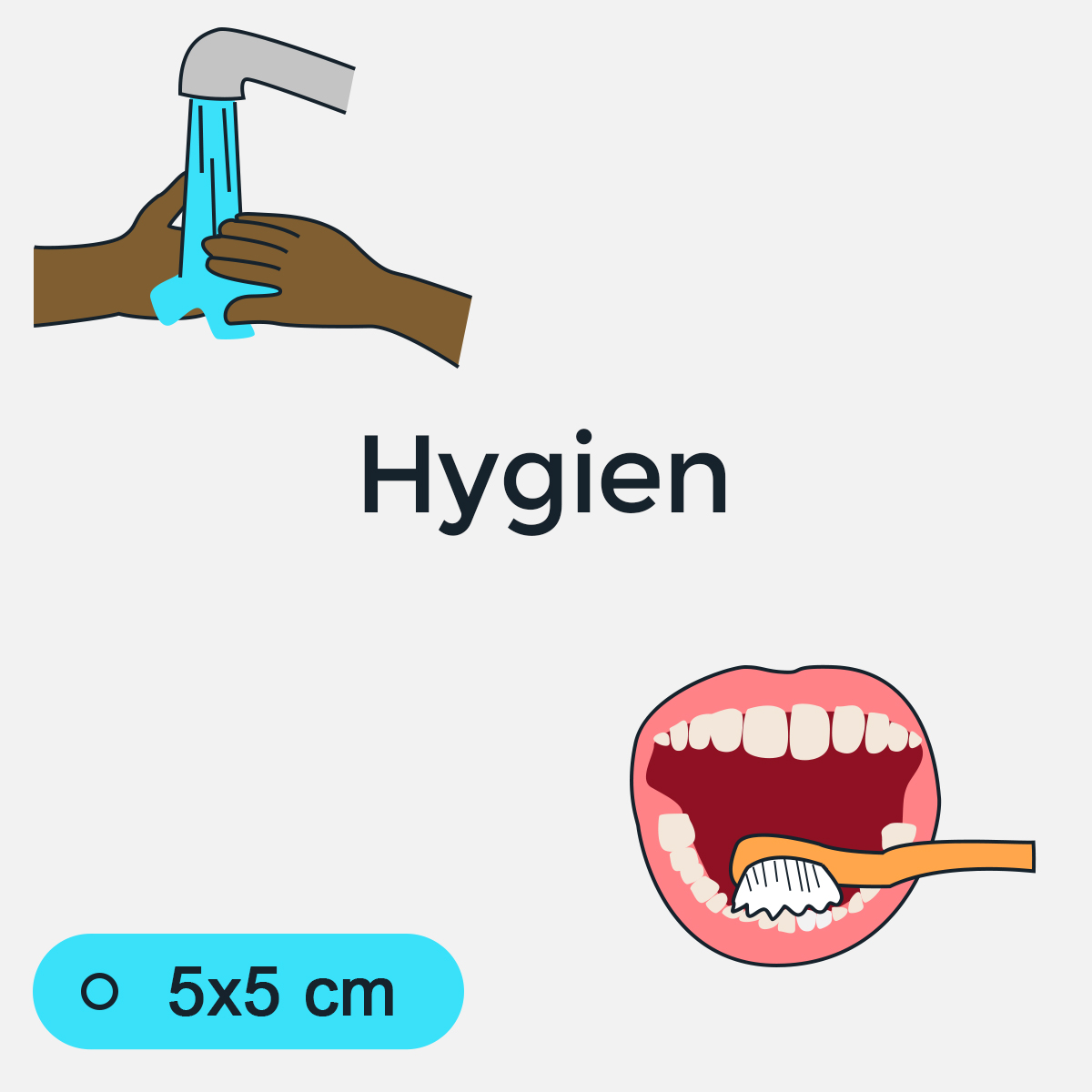 Bildstödsbilder Hygien, 5x5 cm
